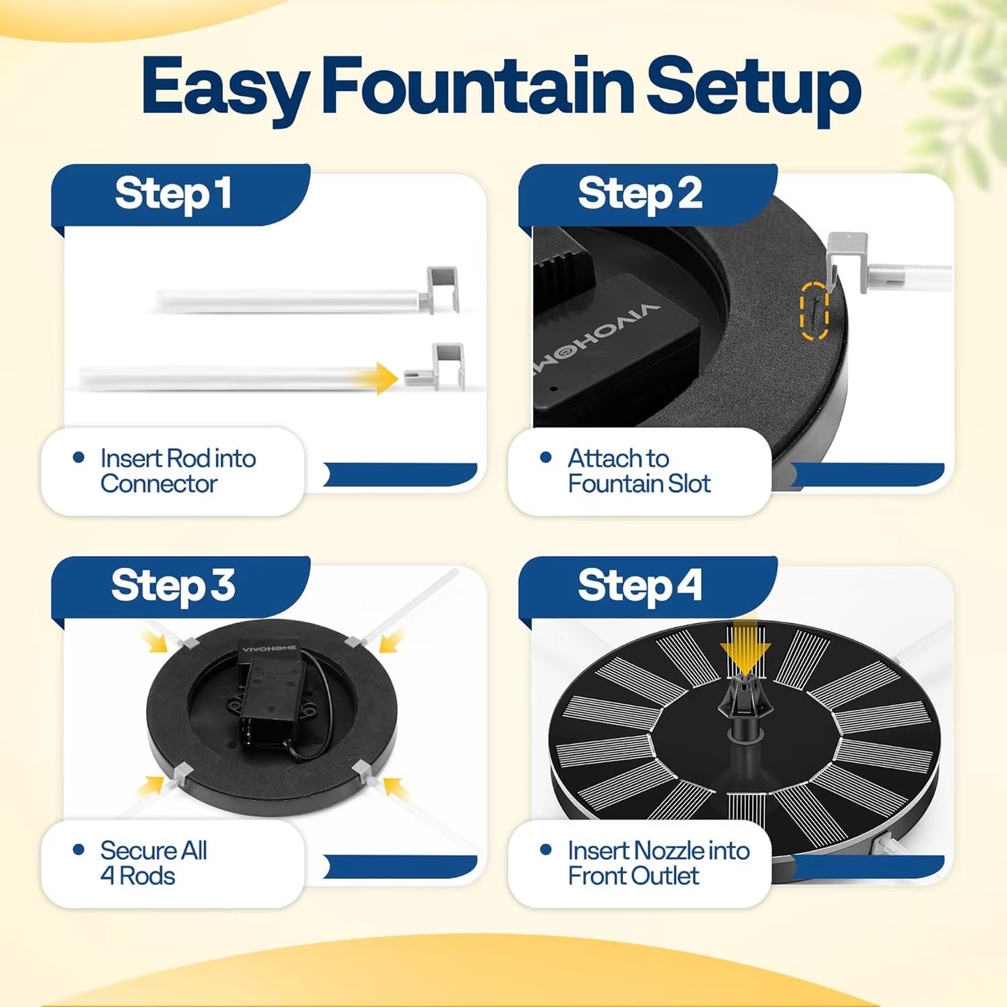 Bird Bath, Polyresin Antique Outdoor Golden Garden Birdbath and Solar Powered round Pond Fountain Combo Set